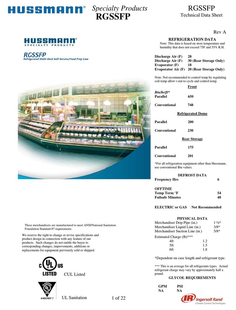 Hussmann RGSSFP Instruction Manual Hussmann RGSSFP Instruction Manual
