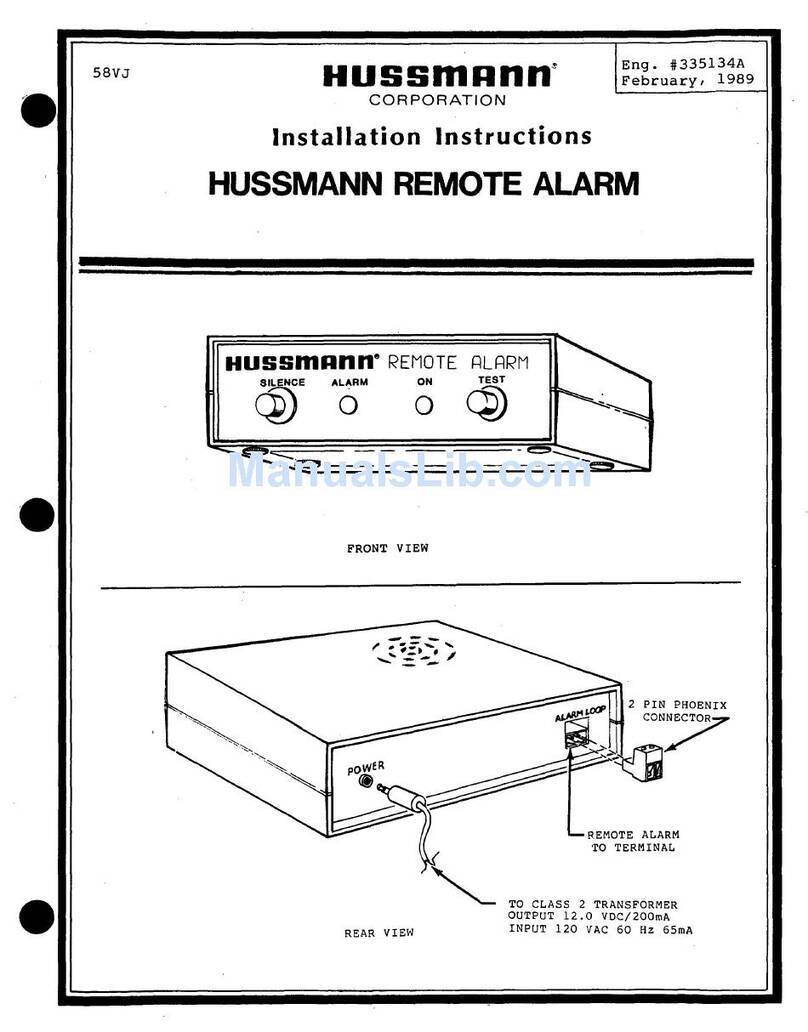 Hussmann Remote Alarm User manual