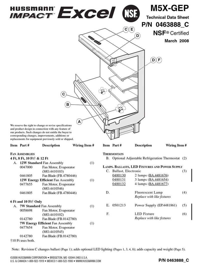 Hussmann Impact Excel M5X-GEP Technical data sheet