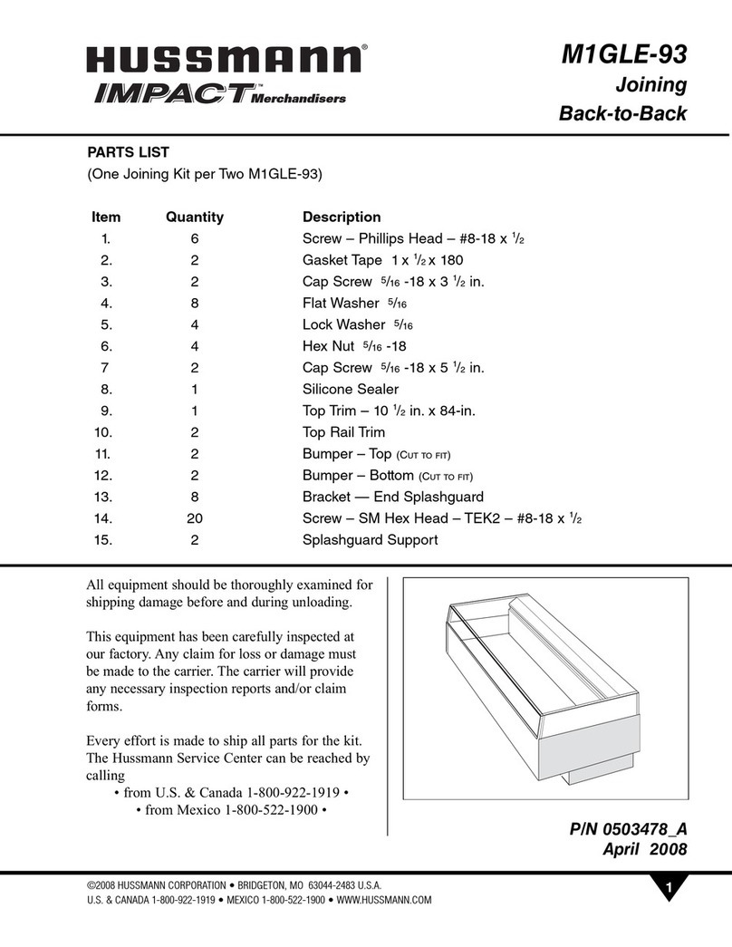 Hussmann Impact M1GLE-93 Assembly guide