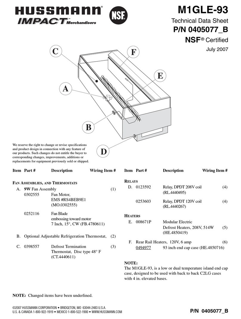 Hussmann Impact M1GLE-93 Instruction Manual