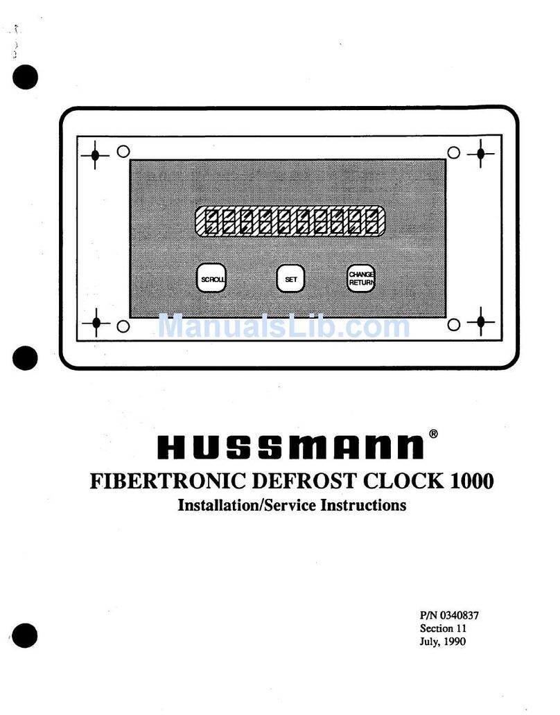 Hussmann 1000 Installation and maintenance instructions