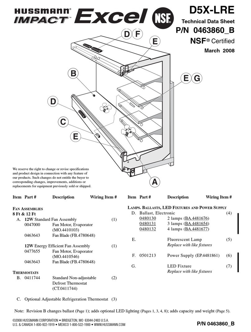Hussmann IMPACT Excel D5XLRE Technical data sheet Hussmann IMPACT Excel D5XLRE Technical data sheet