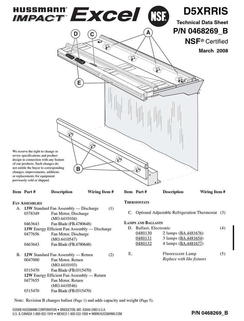 Hussmann IMPACT Excel D5XRRIS Technical data sheet