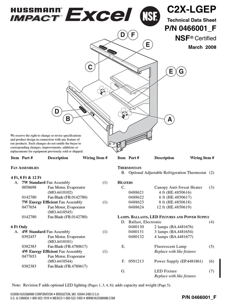 Hussmann Impact Excel C2X-LGEP Technical data sheet