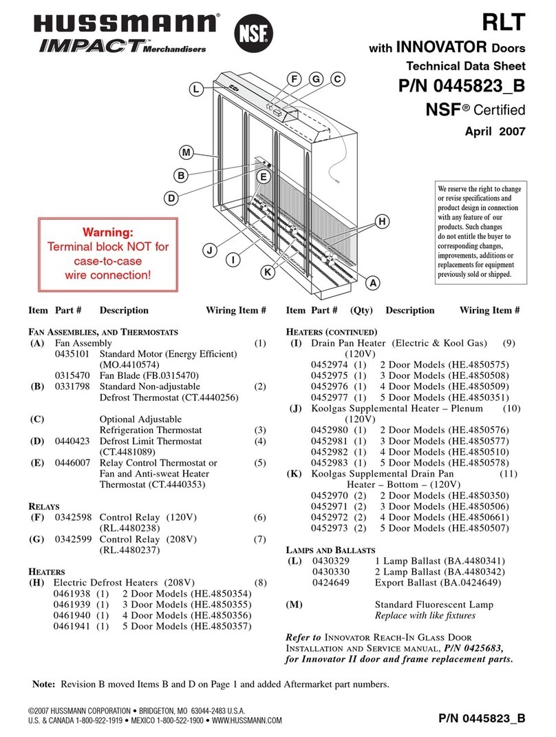 Hussmann IMPACT RLT Technical data sheet
