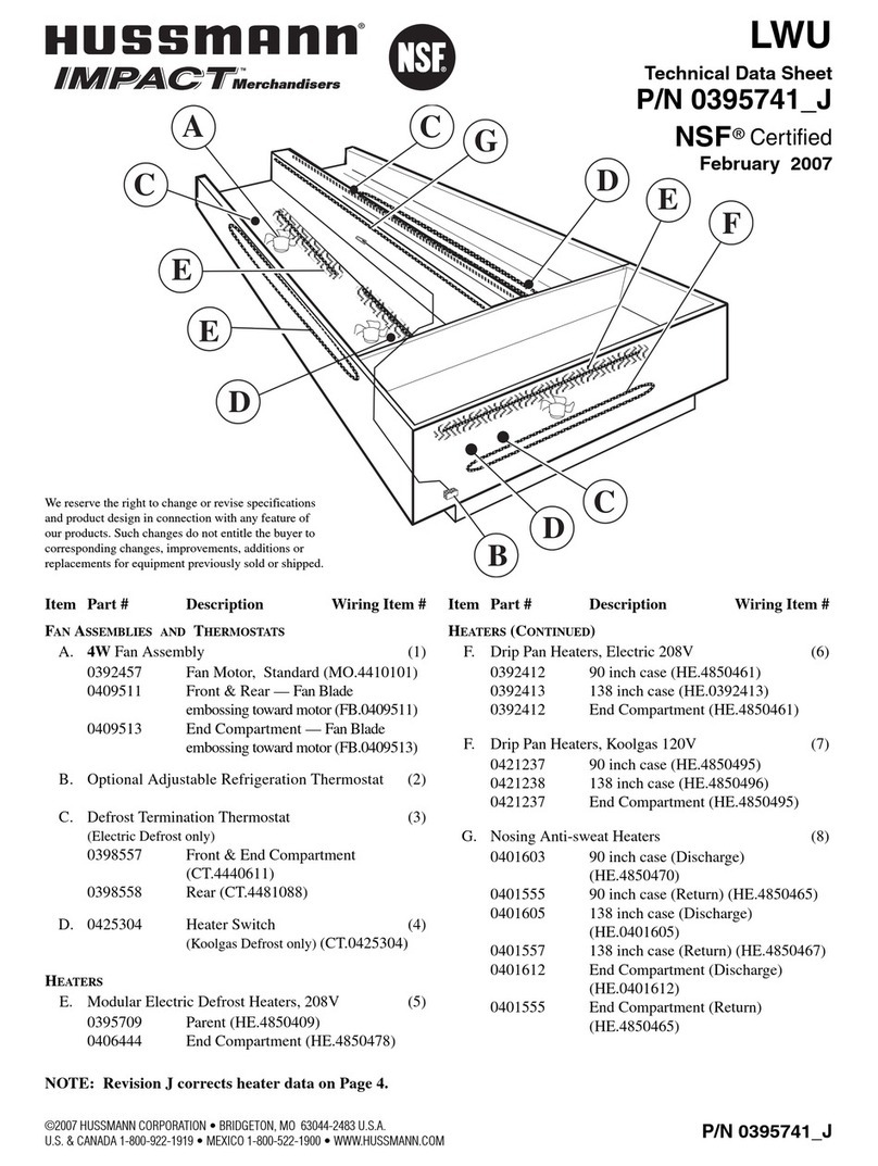 Hussmann IMPACT LWU Technical data sheet