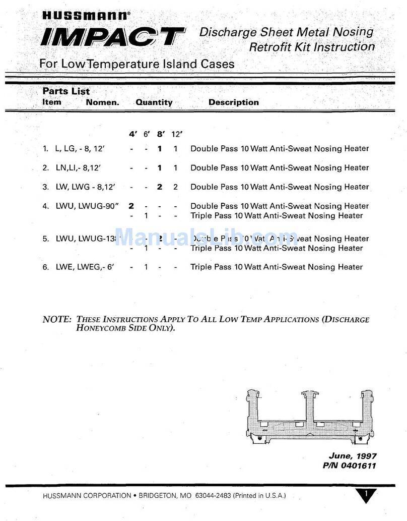 Hussmann IMPACT LW User manual Hussmann IMPACT LW User manual