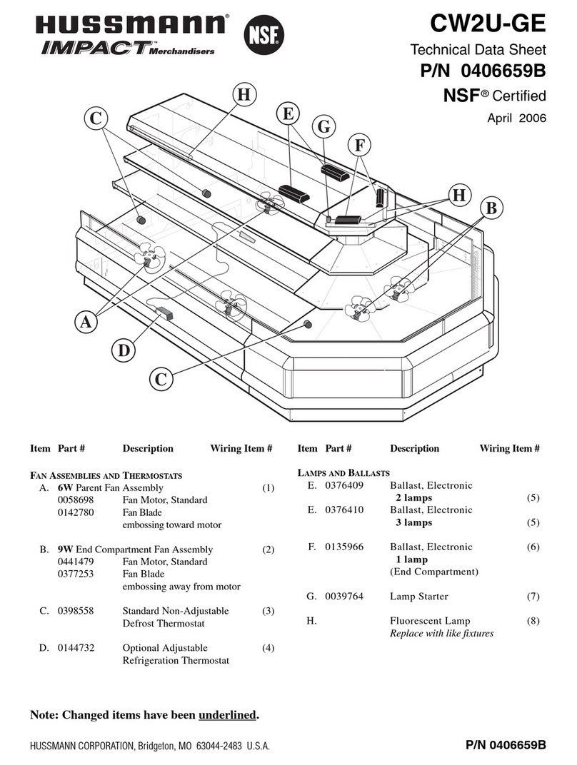 Hussmann IMPACT CW2U-GE Technical data sheet