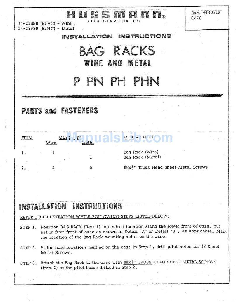 Hussmann Hussman P install guide