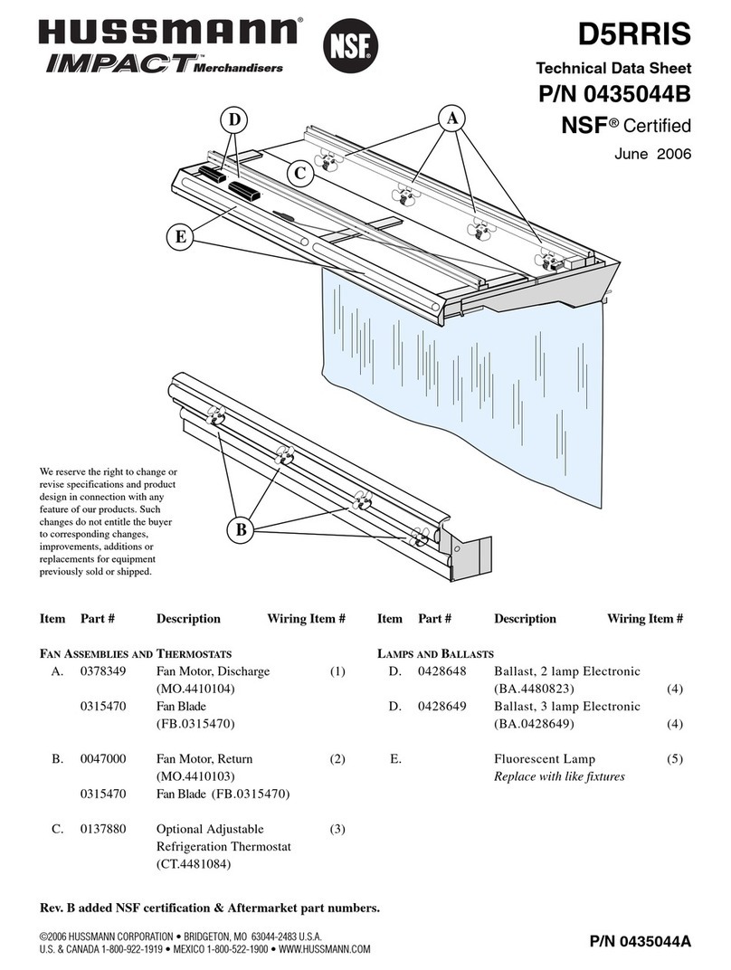 Hussmann IMPACT D5RRIS Technical data sheet