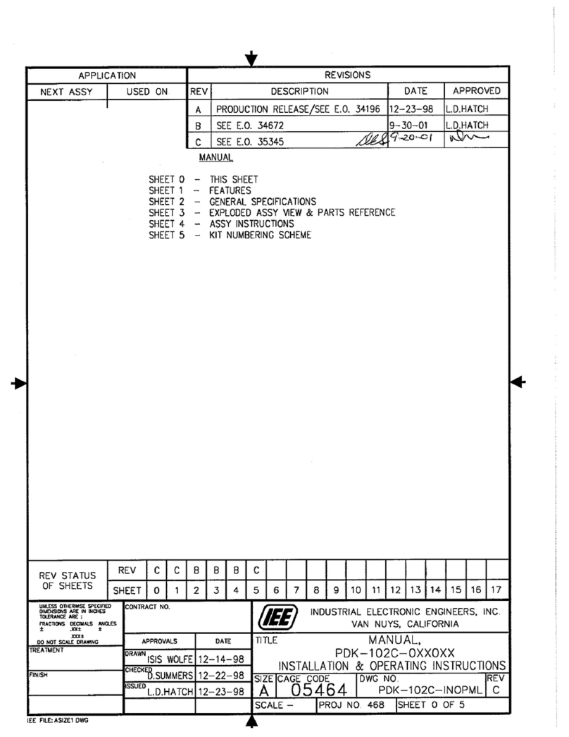 IEE PDK 102C-0WG03L User manual