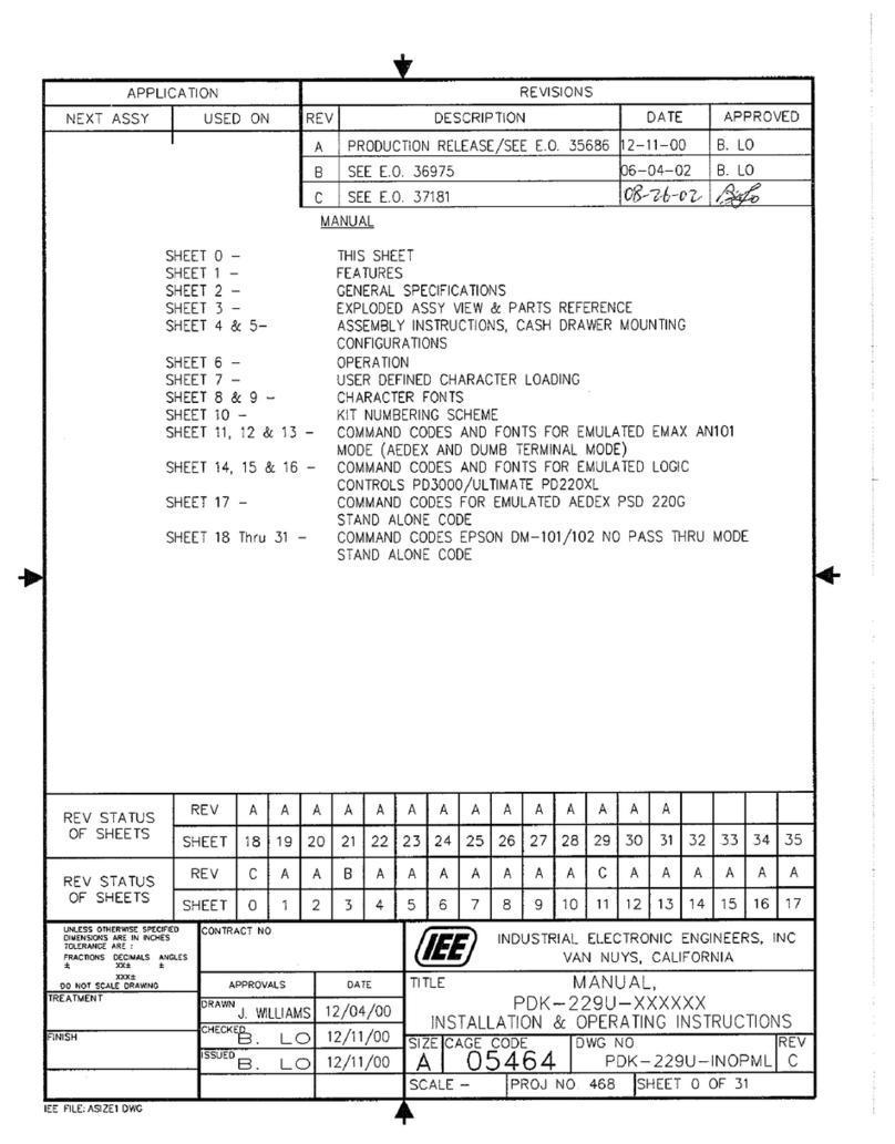 IEE PDK 229U-CWG13L User manual