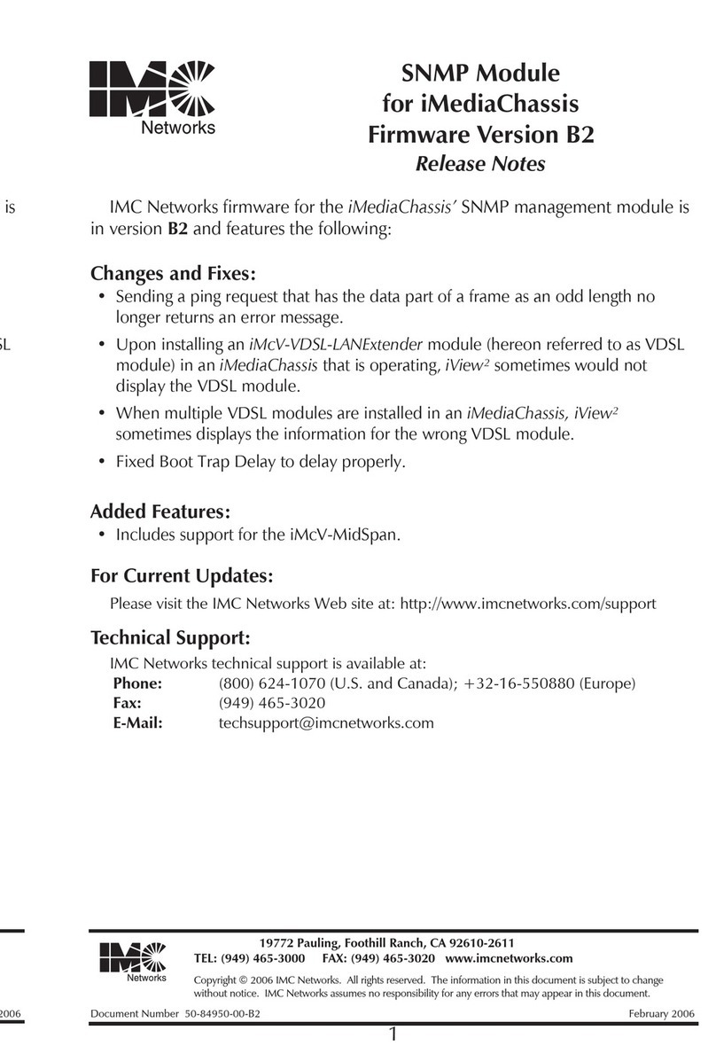 IMC Networks iMediaChassis/20 release note IMC Networks iMediaChassis/20 release note
