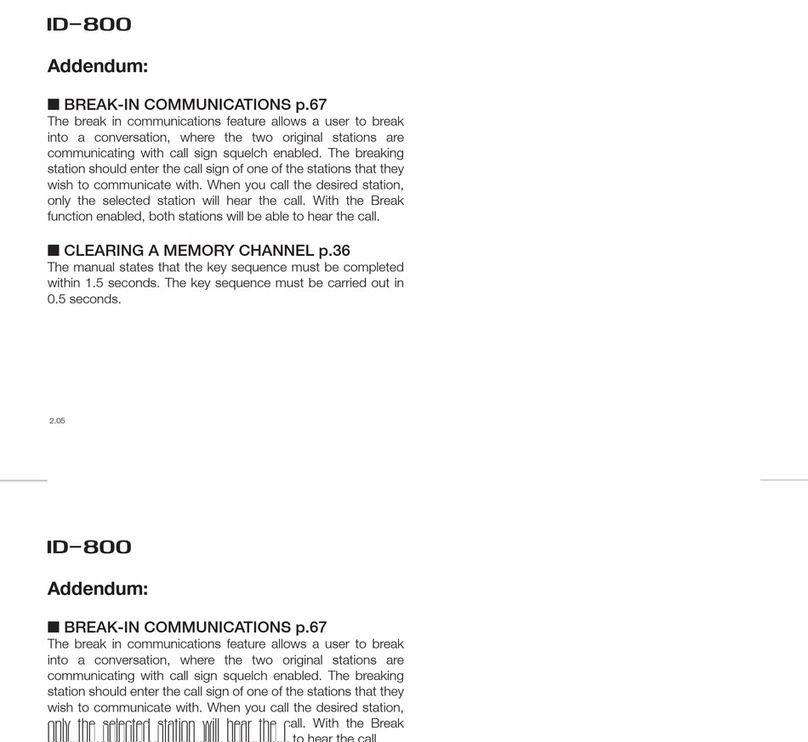 Icom ID-800H Addendum