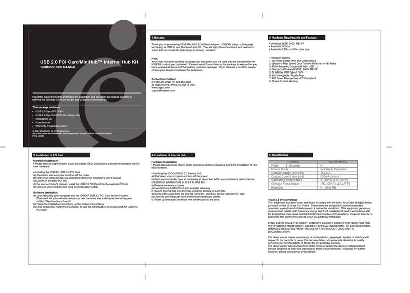 IOGear GUH203C User manual