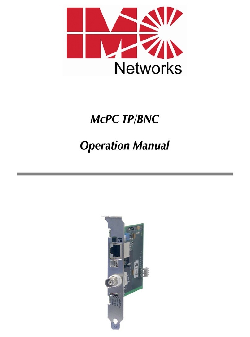 IMC Networks McPC TP/BNC Operation manual