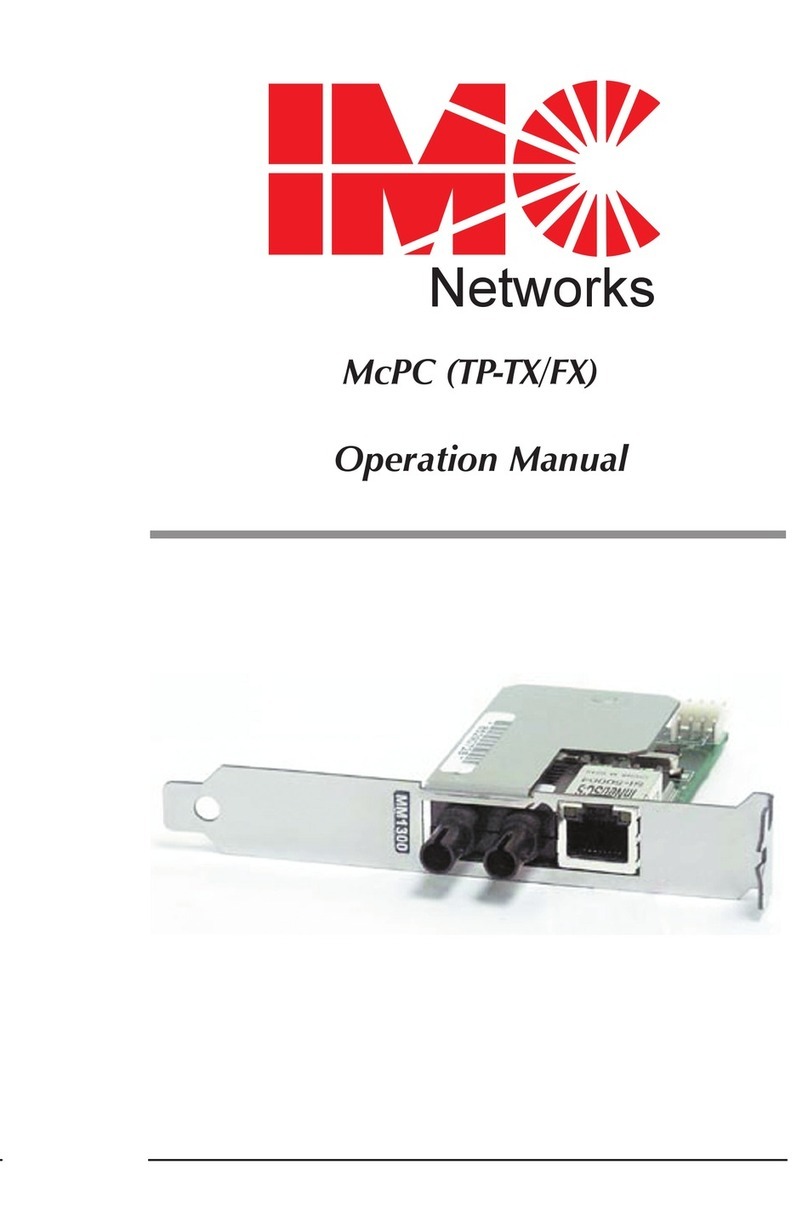 IMC Networks McPC TP-TX/FX Operation manual IMC Networks McPC TP-TX/FX Operation manual