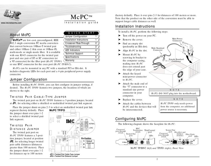 IMC Networks McPC User manual
