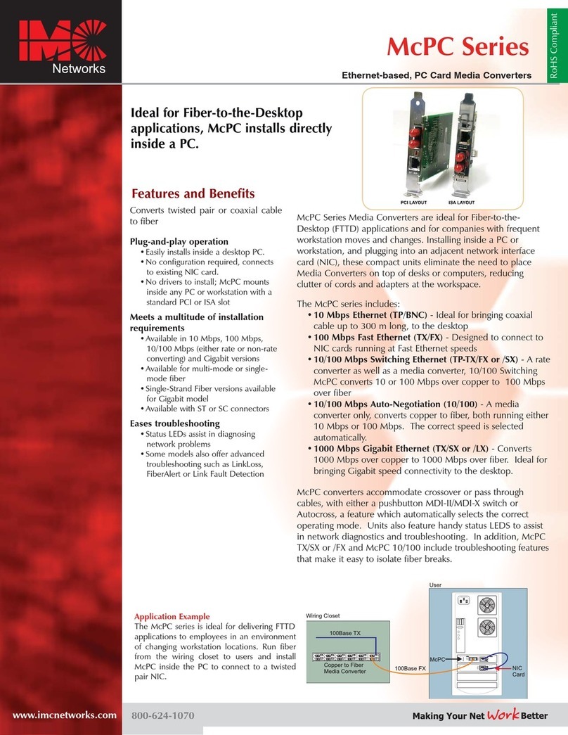 IMC Networks McPC 10 User manual