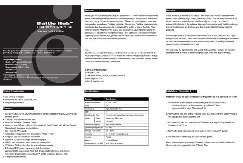 IOGear BattleHub GFH600BH User manual
