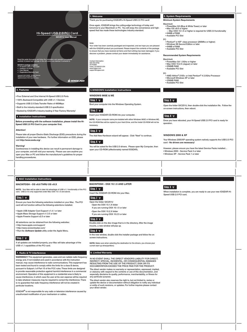 IOGear S3820w-C0 User manual