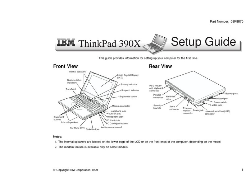 IBM ThinkPad 390X Setup guide