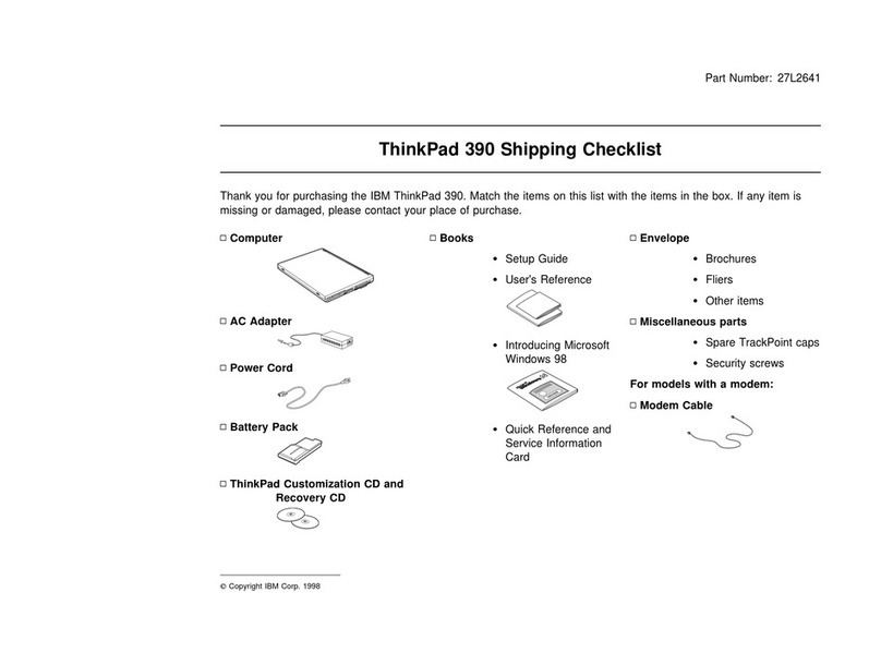 IBM ThinkPad 390 Dimensions