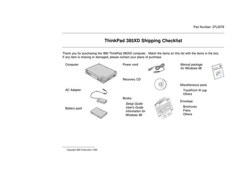 IBM ThinkPad 385XD Dimensions