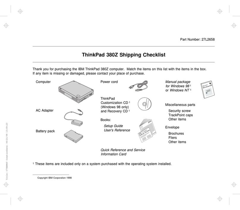 IBM ThinkPad 380Z User manual