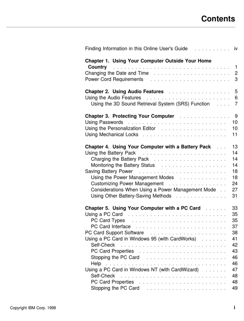 IBM ThinkPad 380Z User manual