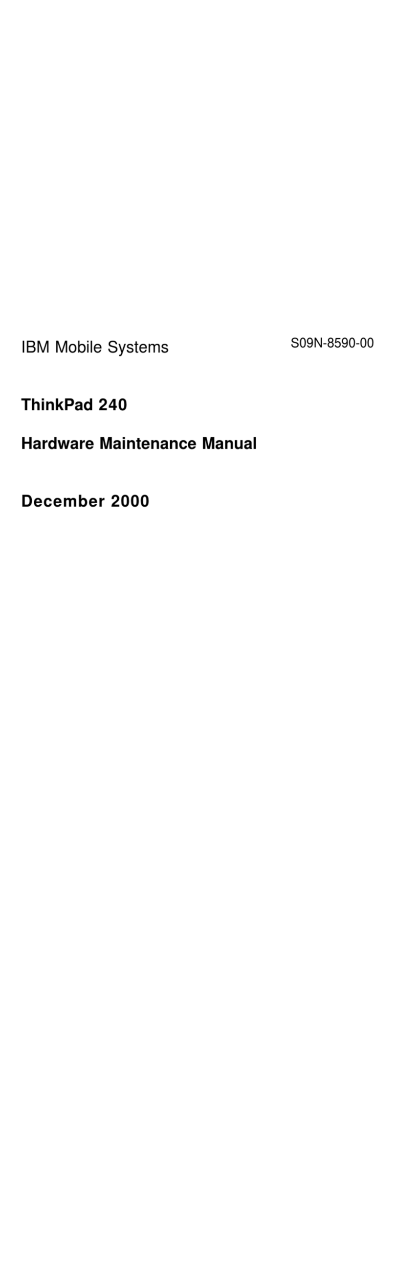 IBM ThinkPad 240 Owner's manual