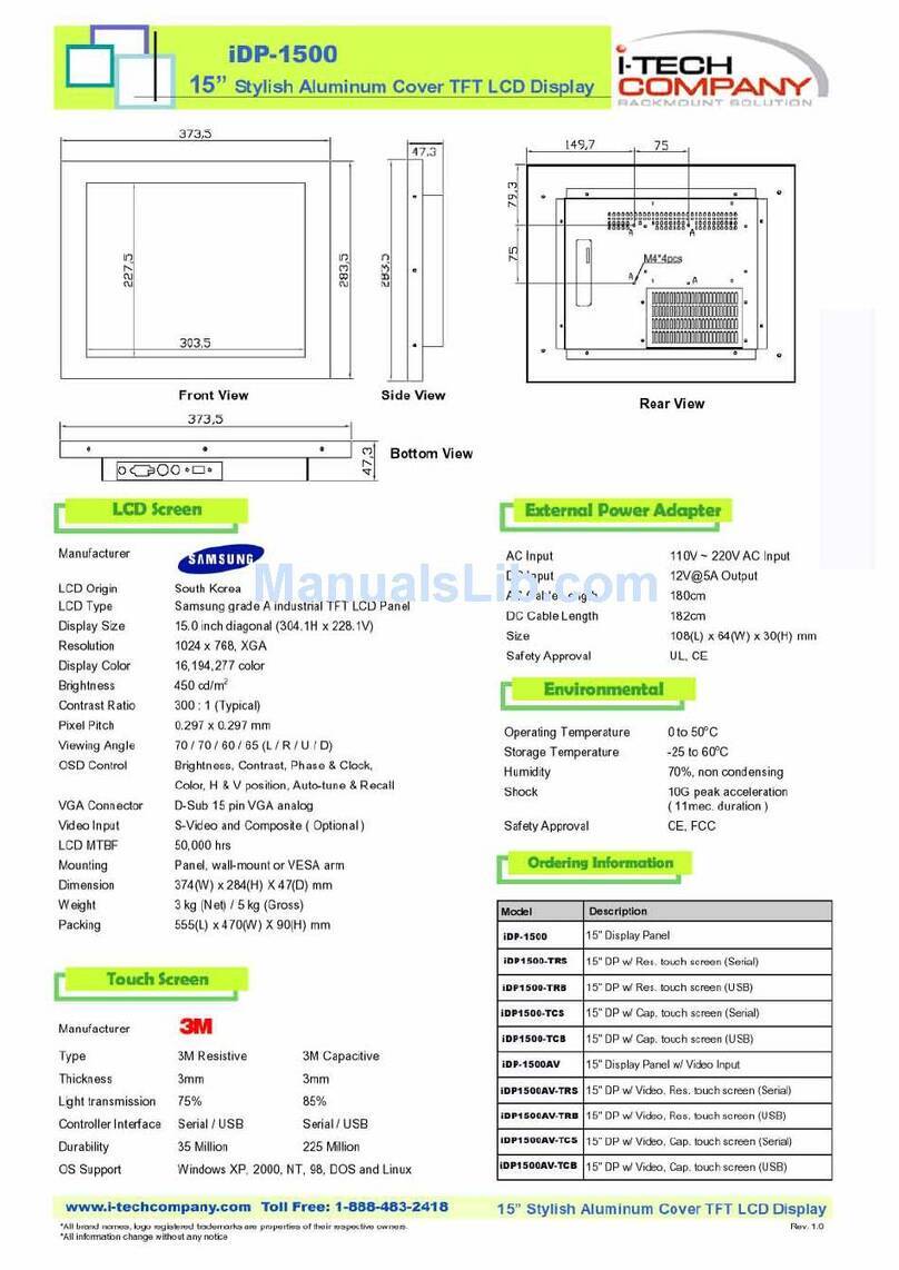I-Tech UltraView iDP1500 User manual
