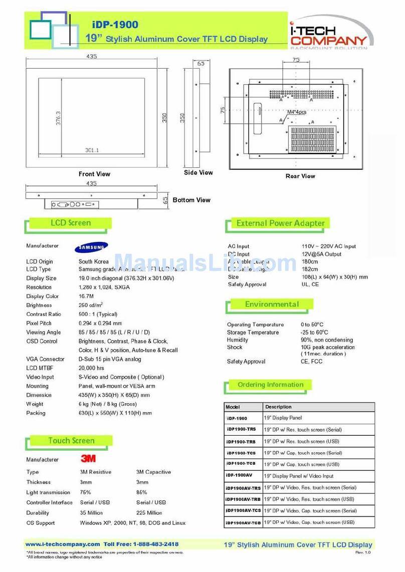 I-Tech UltraView iDP1900 User manual