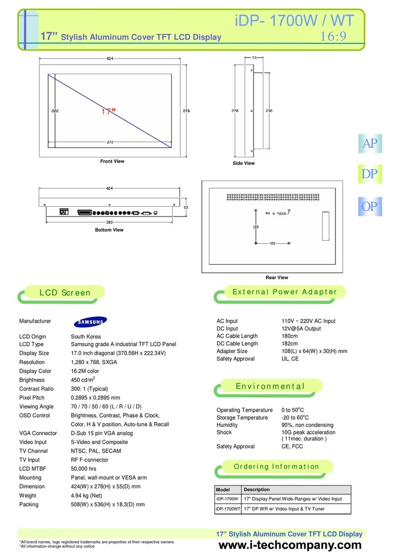 Samsung UltraView iDP-1700W User manual