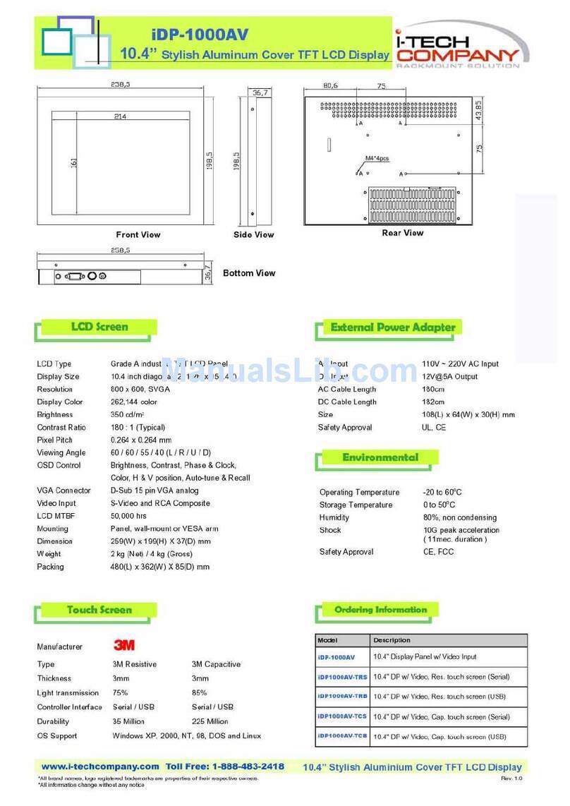 I-Tech UltraView iDP-1000AV User manual