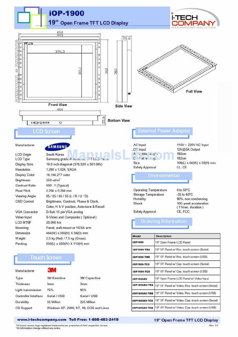 I-Tech UltraView iOP1900 User manual
