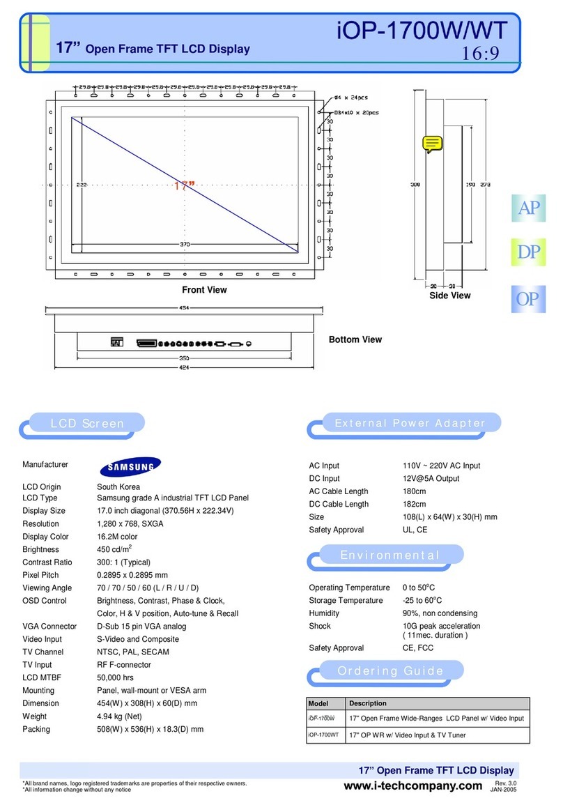 I-Tech UltraView iOP1700W User manual
