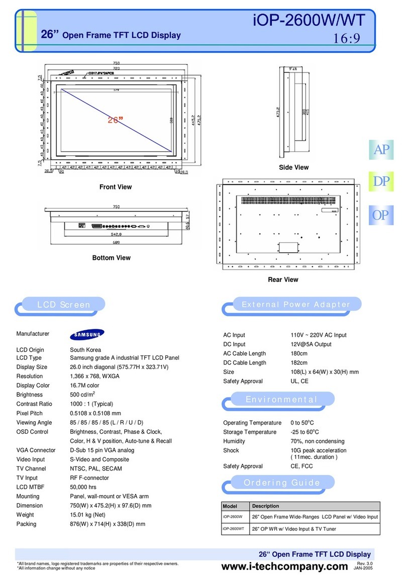 I-Tech UltraView iOP2600W User manual