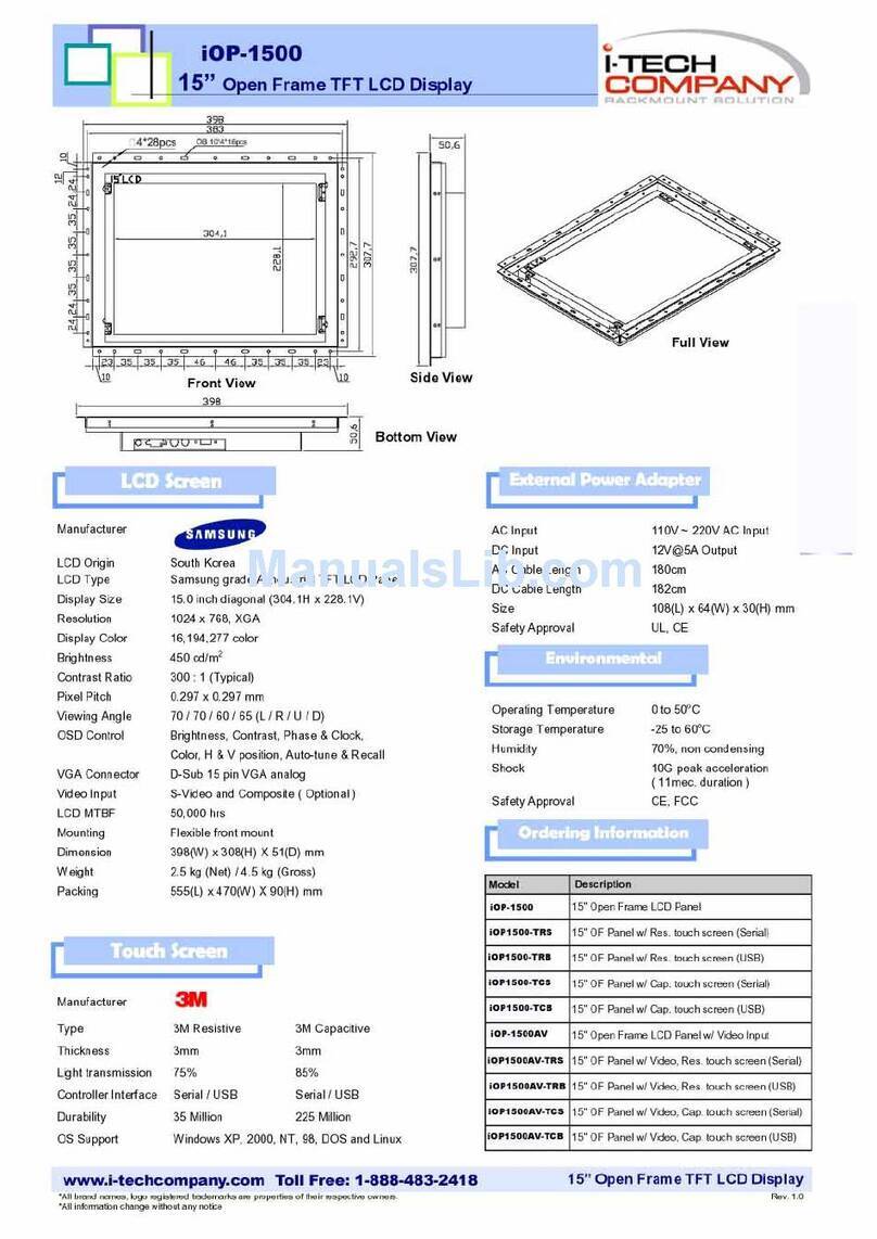 I-Tech UltraView iOP1500 User manual