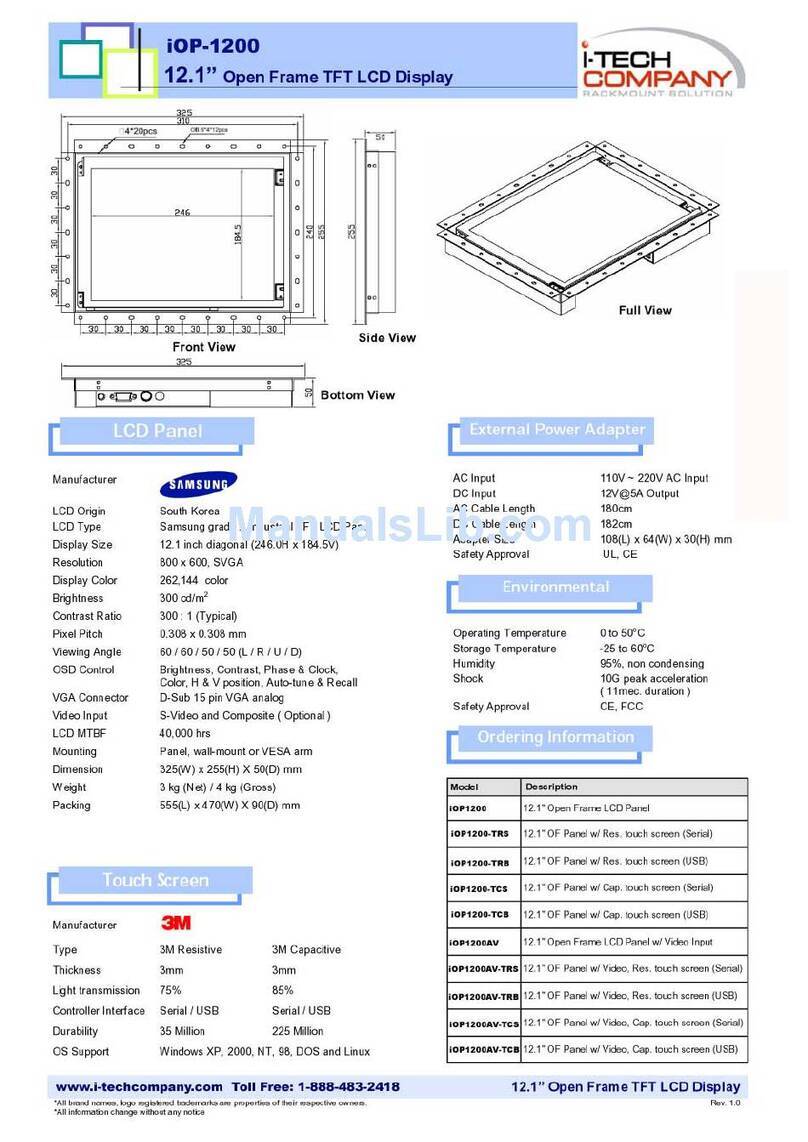 I-Tech UltraView iOP1200 User manual