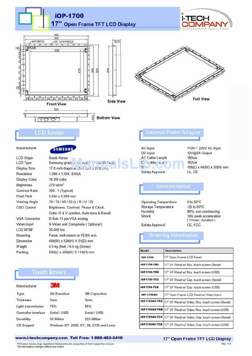 I-Tech UltraView iOP1700 User manual