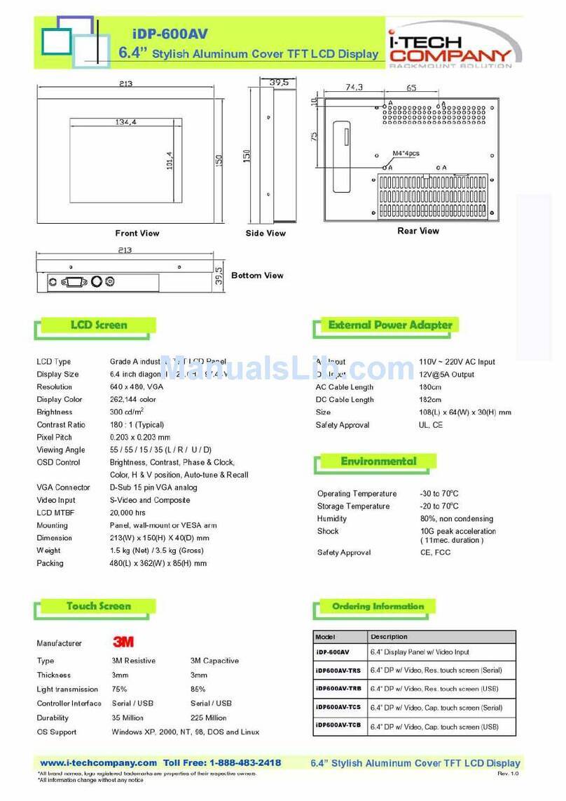 I-Tech UltraView iDP600AV User manual