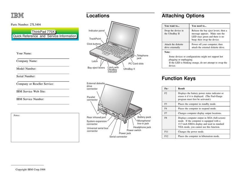 IBM ThinkPad 770X User manual