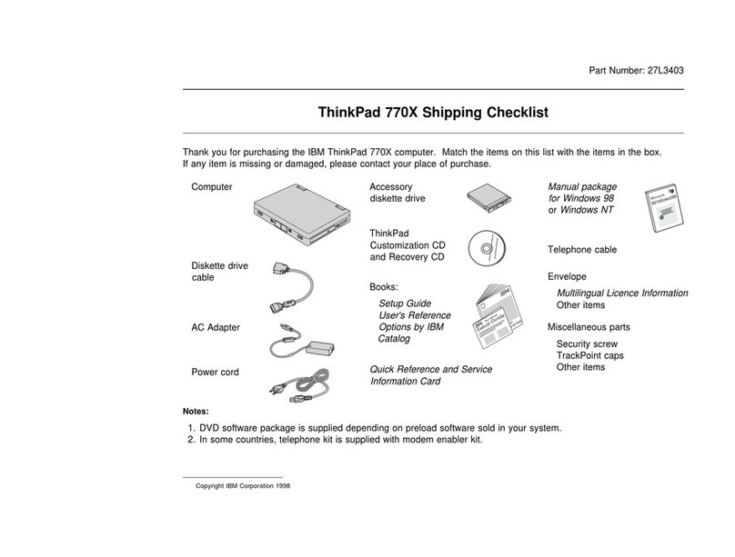 IBM ThinkPad 770X Dimensions