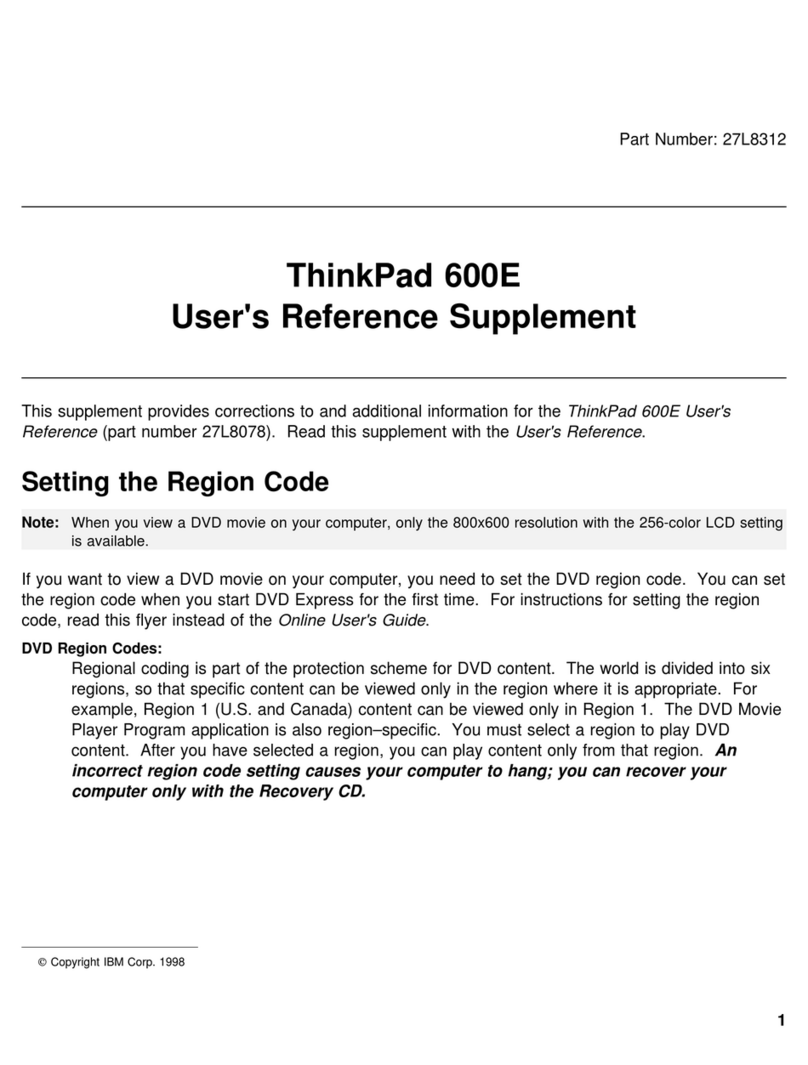 IBM 600E - ThinkPad 2645 - PII 400 MHz Manual IBM 600E - ThinkPad 2645 - PII 400 MHz Manual