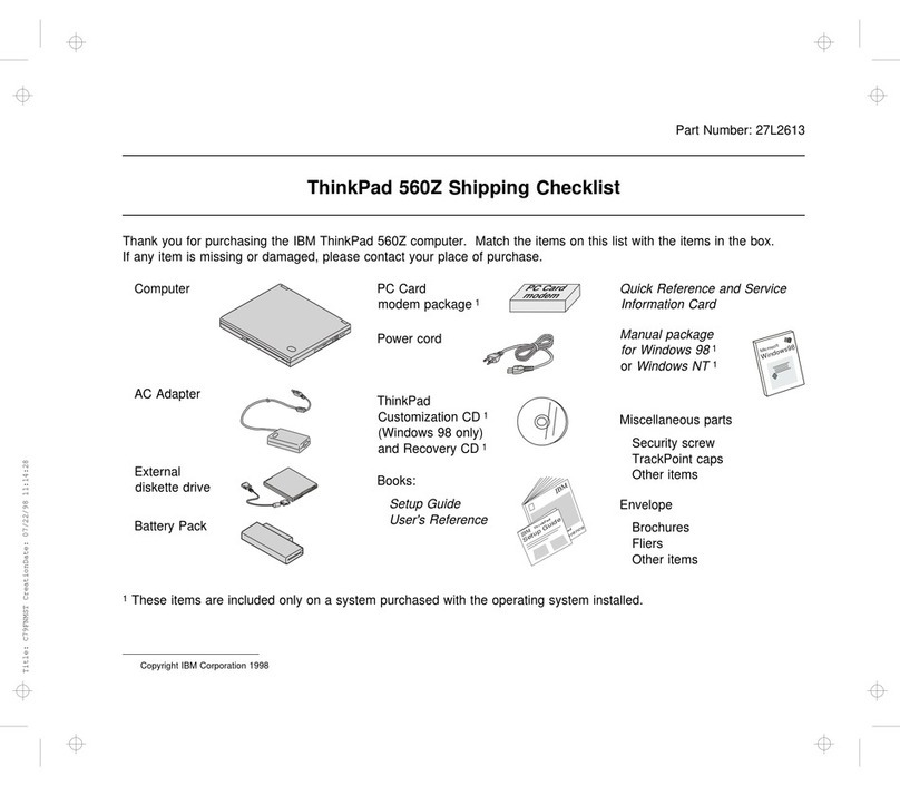 IBM ThinkPad 560Z Dimensions