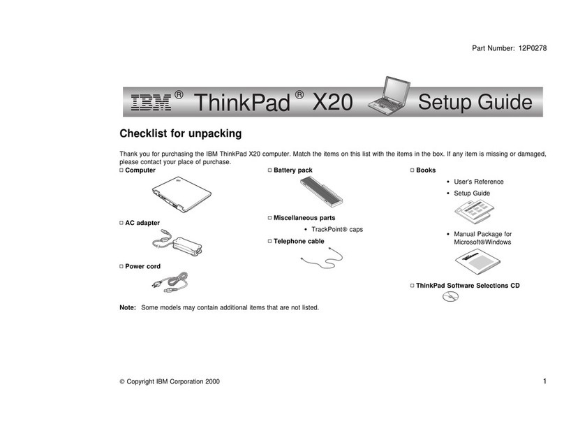 IBM ThinkPad X20 User manual