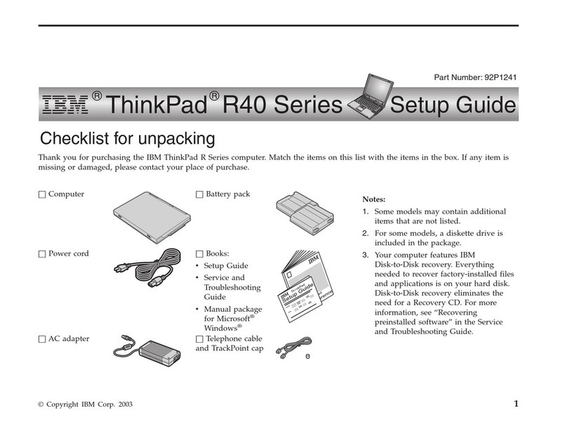 IBM ThinkPad R40e User manual
