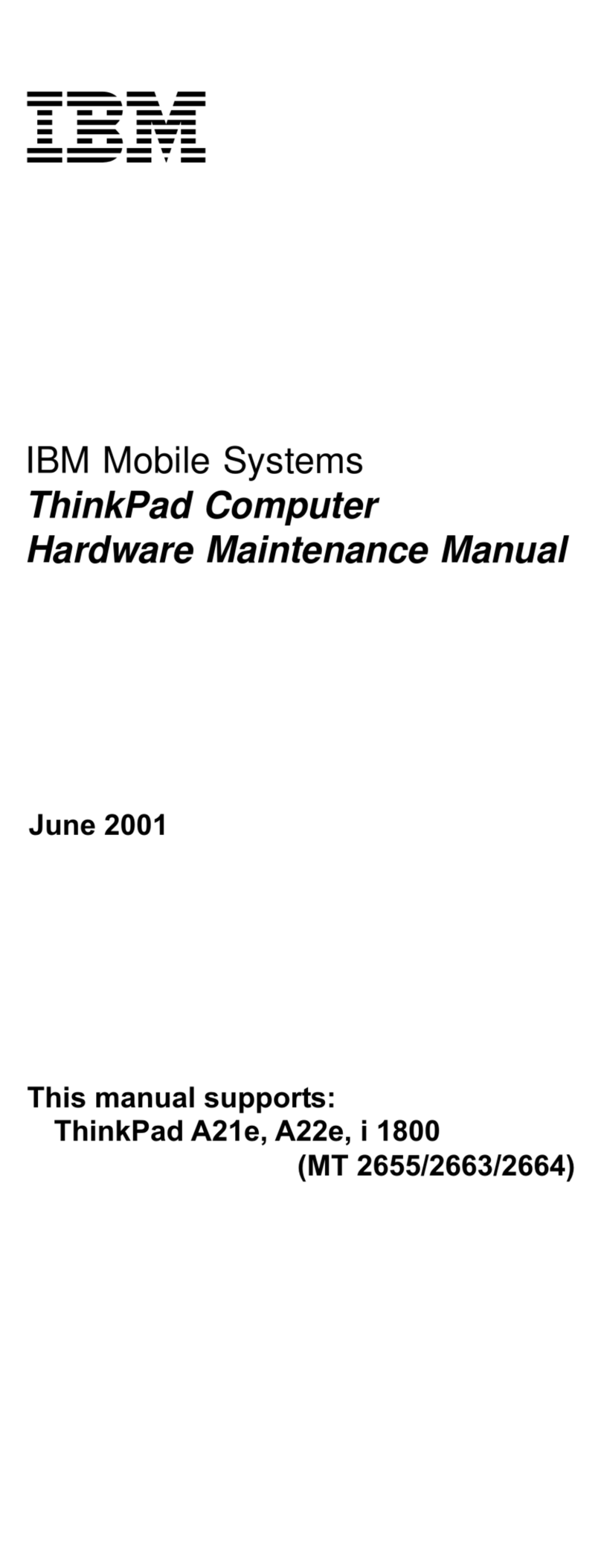 IBM ThinkPad A22e Owner's manual